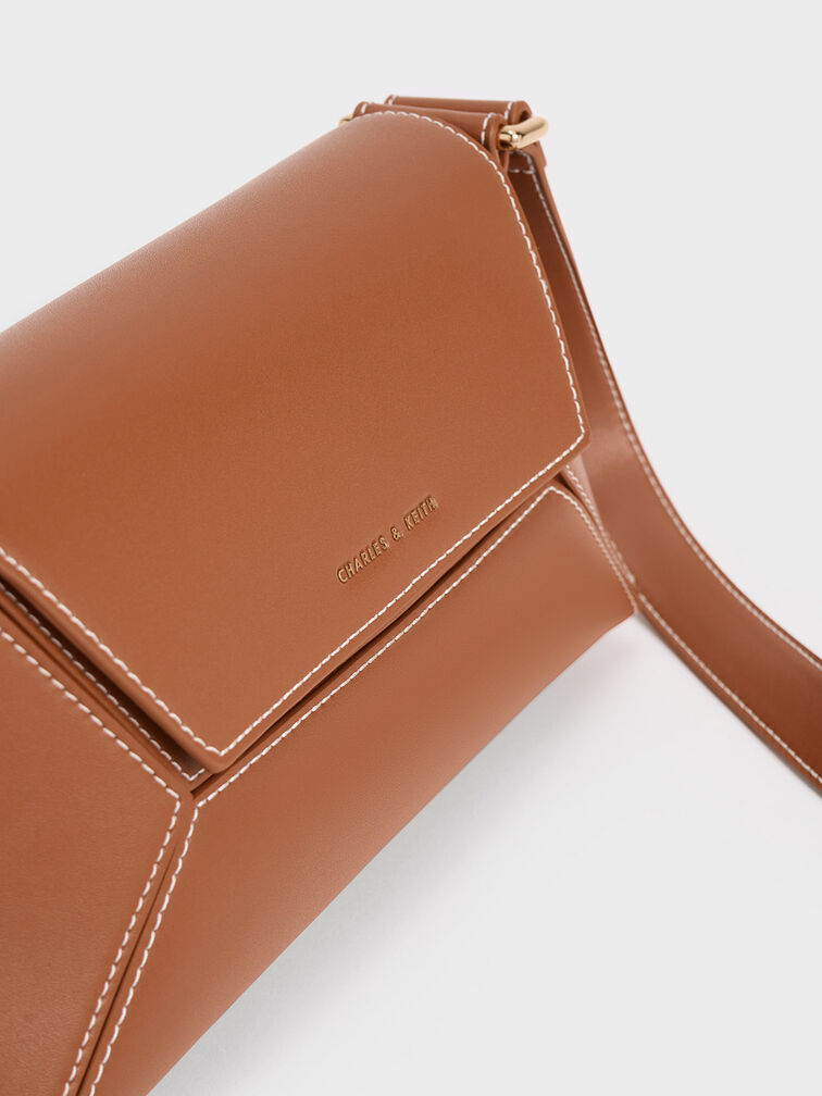 Nasrin Geometric Shoulder Bag, Chocolate, hi-res