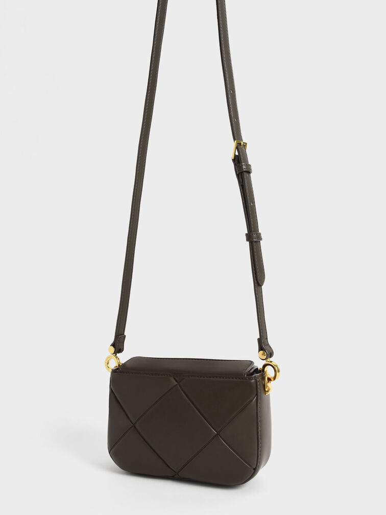 Danika Chunky Chain-Handle Padded Bag, Dark Moss, hi-res