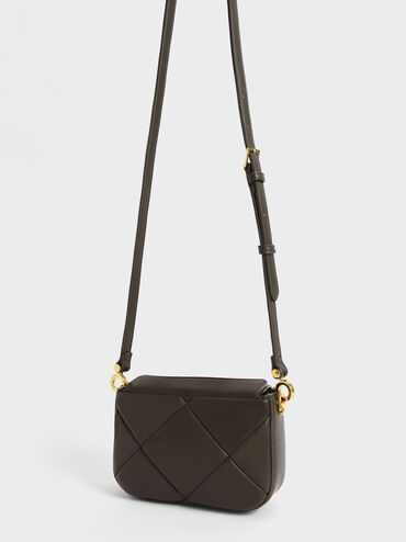 Danika Chunky Chain-Handle Padded Bag, Dark Moss, hi-res