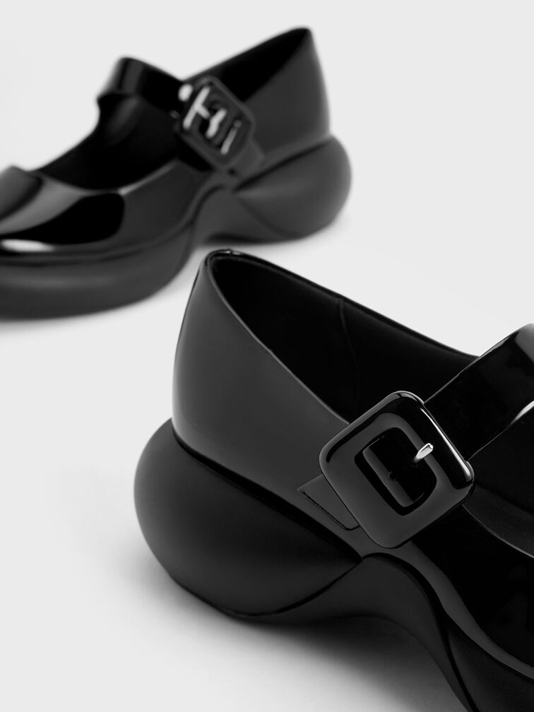 هالي أحذية مرتفعة من الجلد ماري جينس, Black Patent, hi-res