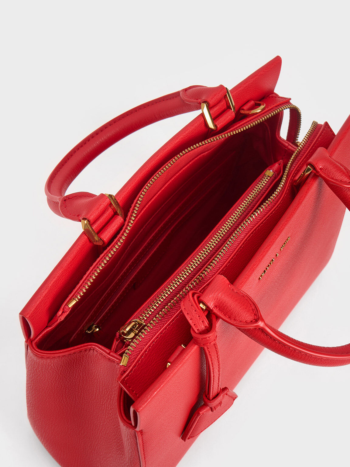 Mirabelle Structured Handbag, Red, hi-res