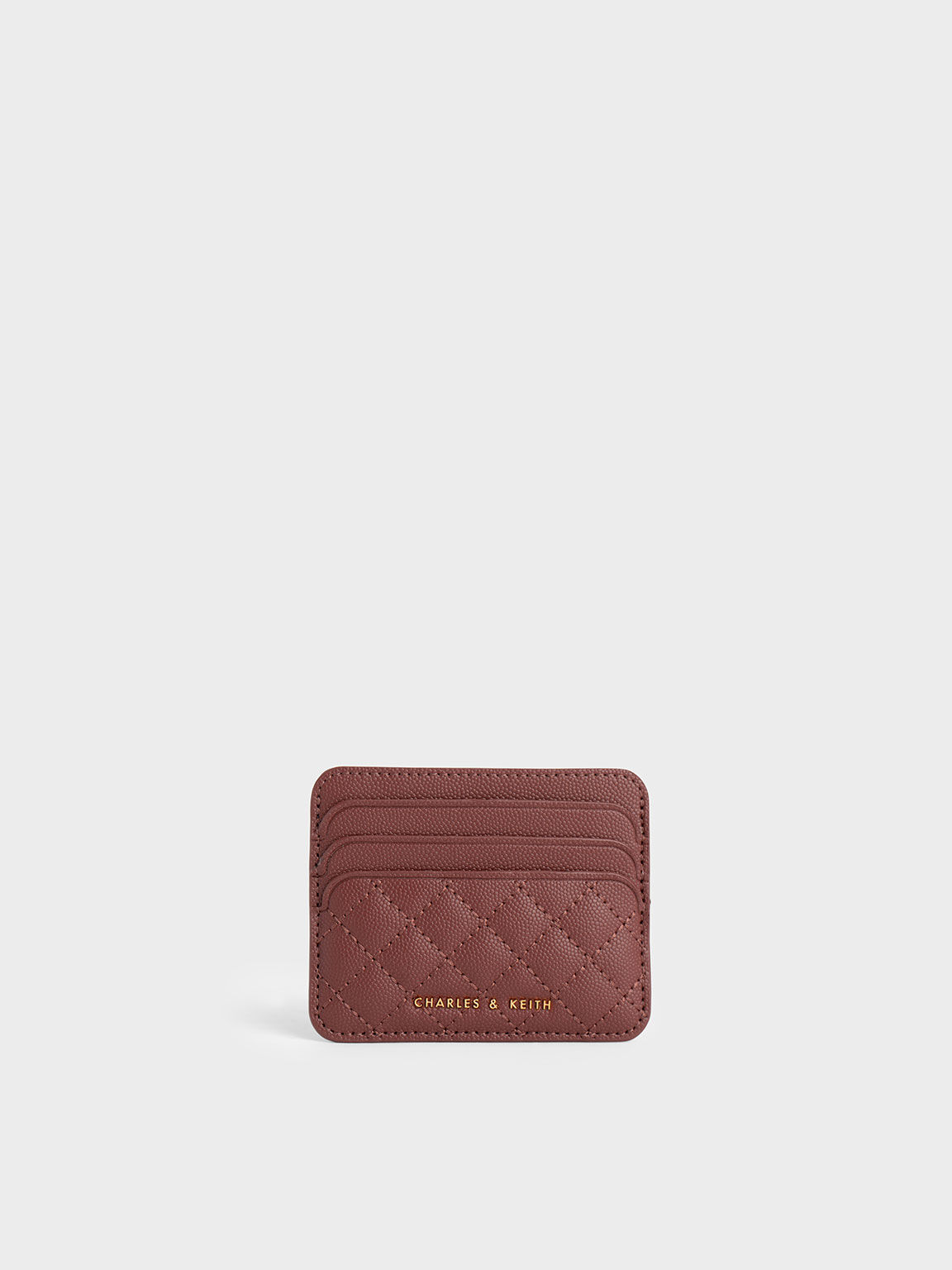 Quilted Cardholder, Chocolate, hi-res