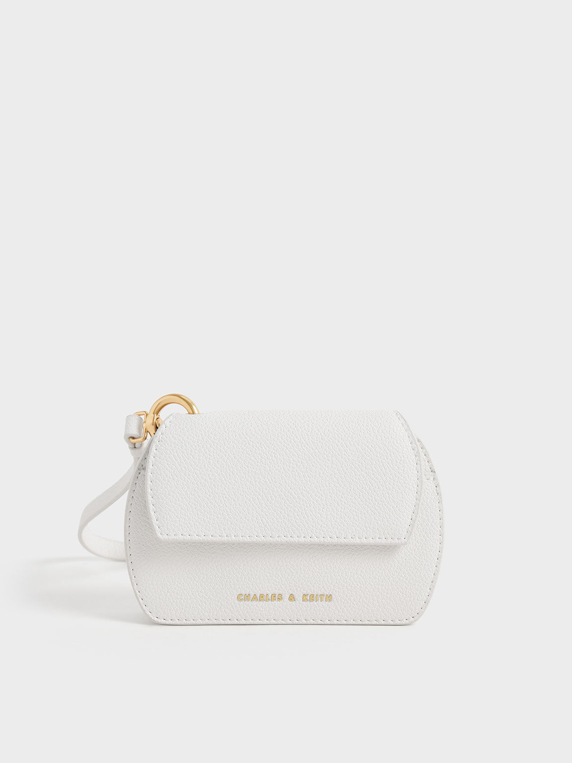 Selby Front Flap Curved Wristlet, White, hi-res