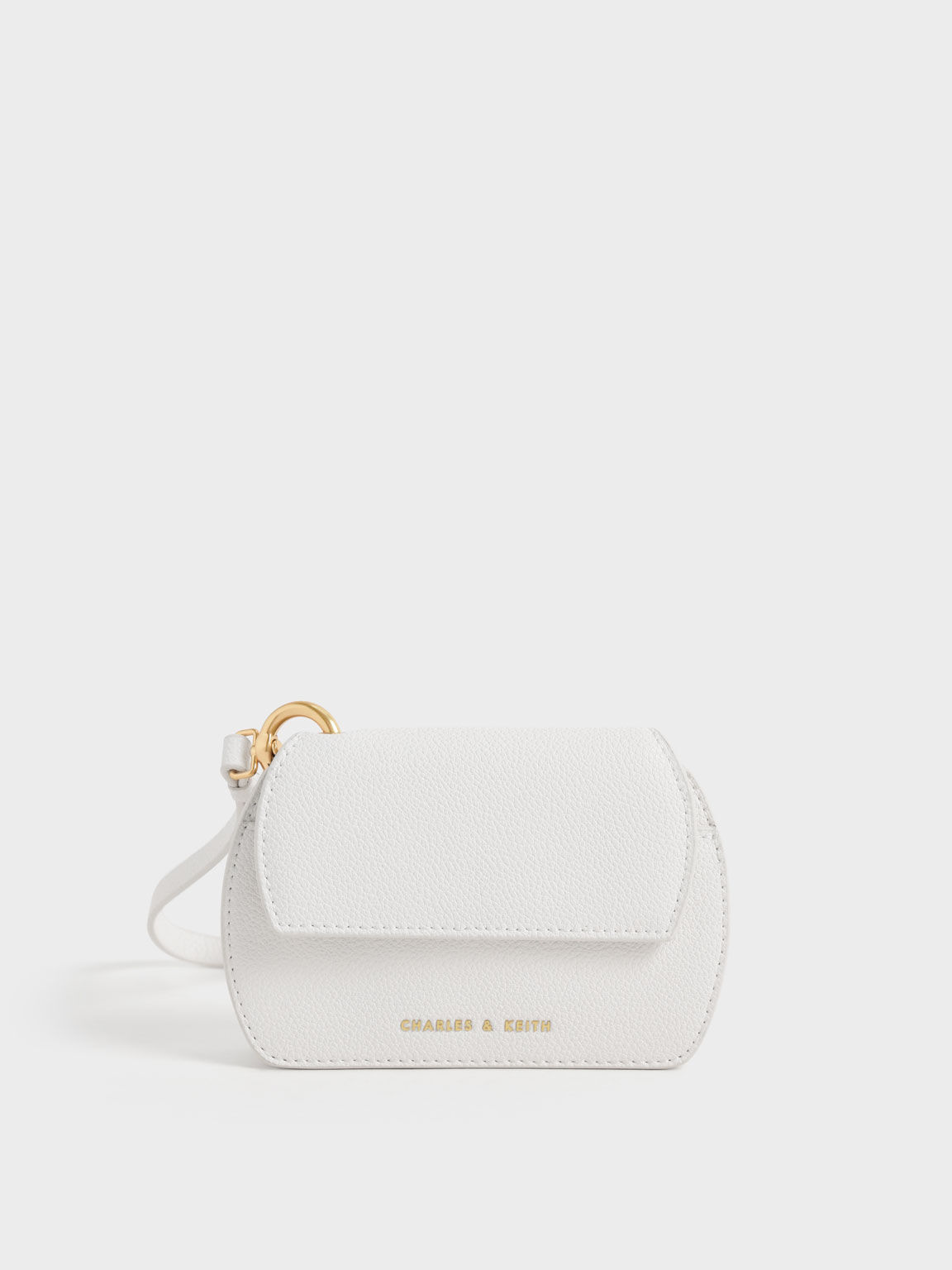 Selby Front Flap Curved Wristlet, White, hi-res