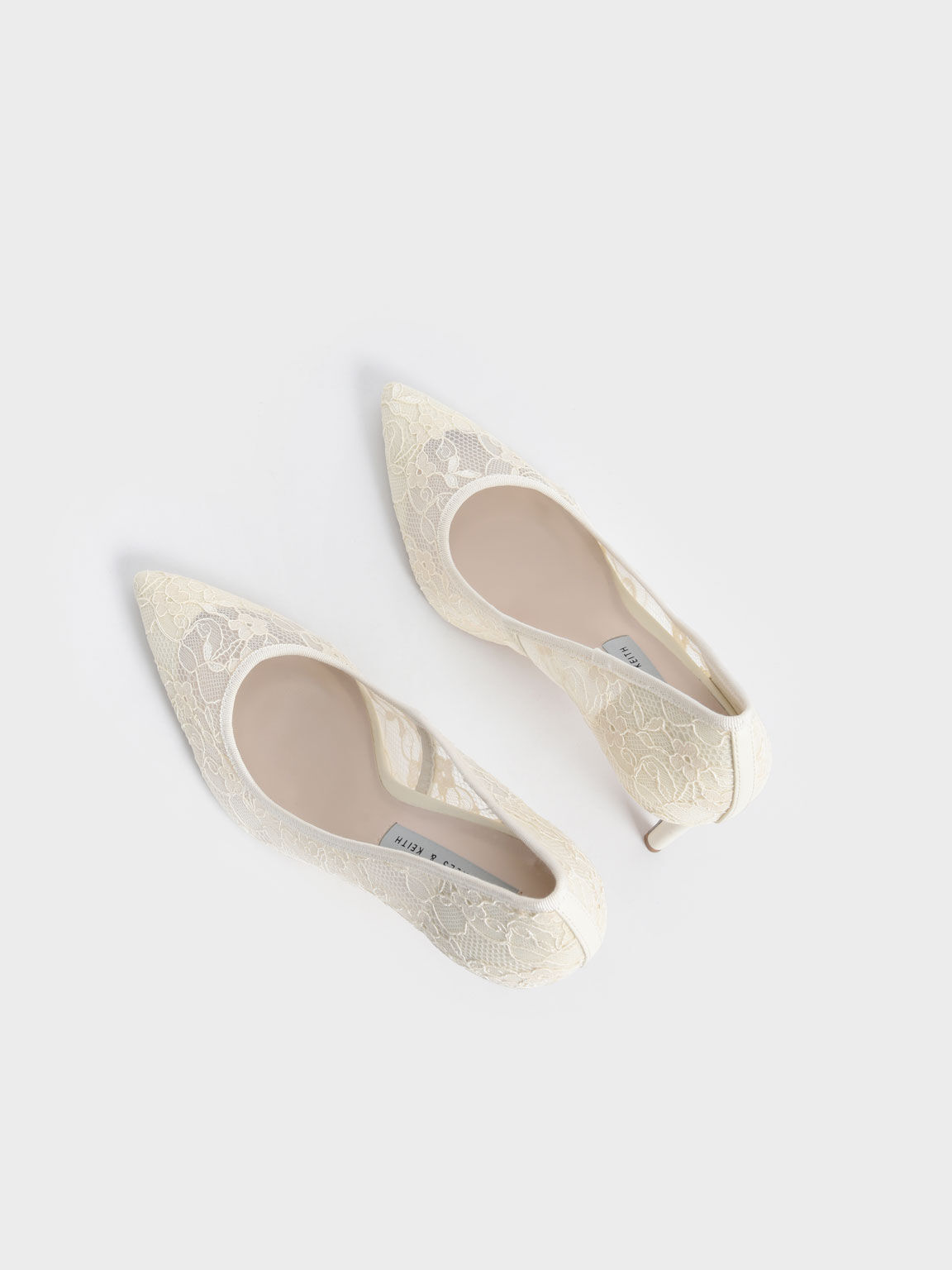 Cream lace pumps sales