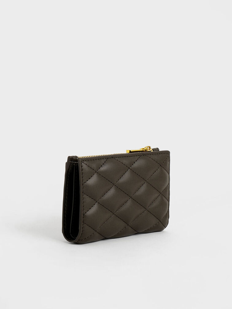 Lillie Quilted Mini Wallet, Dark Moss, hi-res