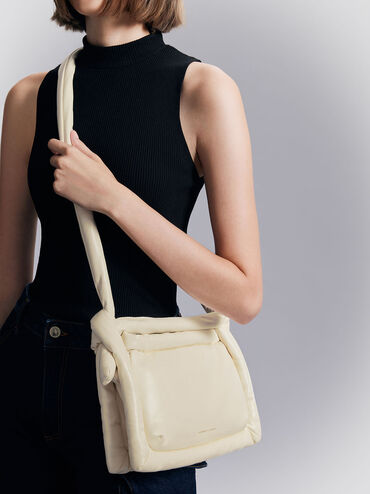 Errya Puffy Crossbody Bag, Cream, hi-res