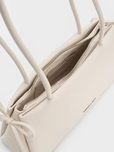 Hazel Bow Elongated Trapeze Shoulder Bag, , hi-res