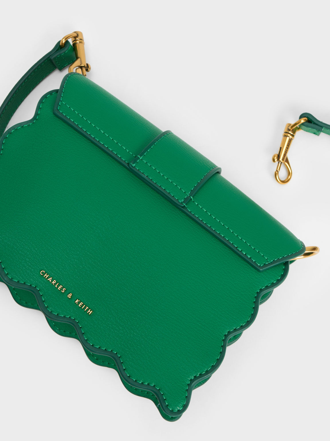 Green Waverly Scallop Trim Bag CHARLES KEITH SA