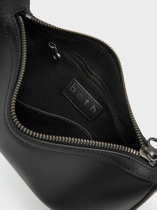 Jules Leather Chain-Embellished Bag, Black, hi-res