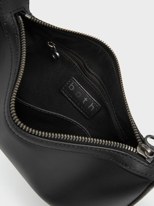 حقيبة جلدية مزينة بسلسلة - جولز, أسود, hi-res