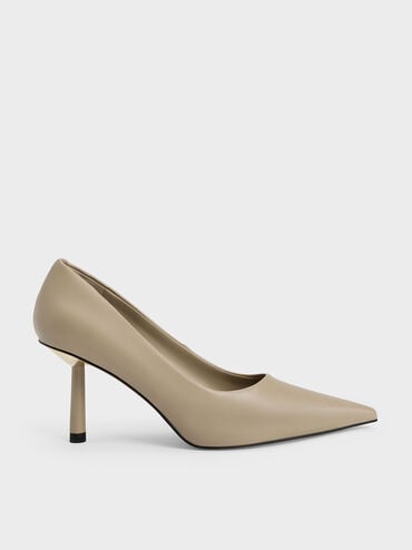 Pointed-Toe Cylindrical Heel Pumps, Sand, hi-res