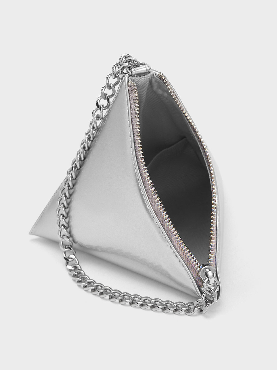 Black clutch with silver chain deals