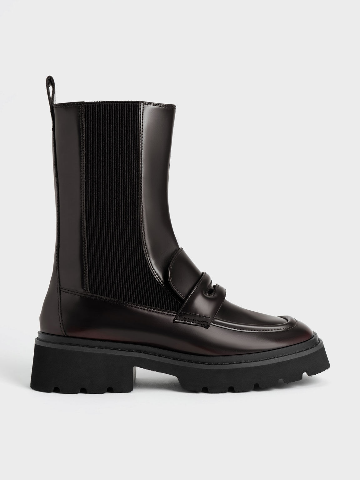 Penny Loafer Chelsea Boots, Burgundy, hi-res