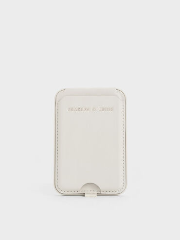 Cyrus Leather Bi-Fold Card Holder, White, hi-res