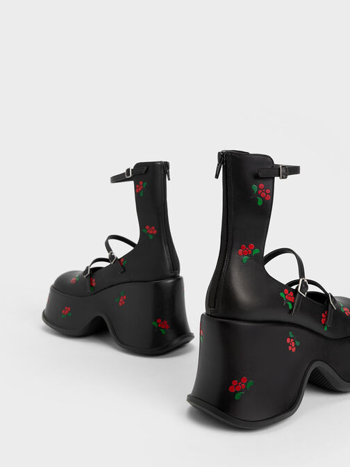 حذاء ماري جين بتصميم كارلايل وكعب بلاتفورم, أسود, hi-res