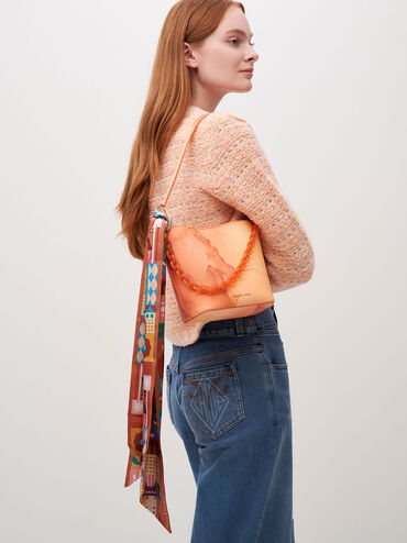 Alcott Scarf Bucket Bag, Pumpkin, hi-res