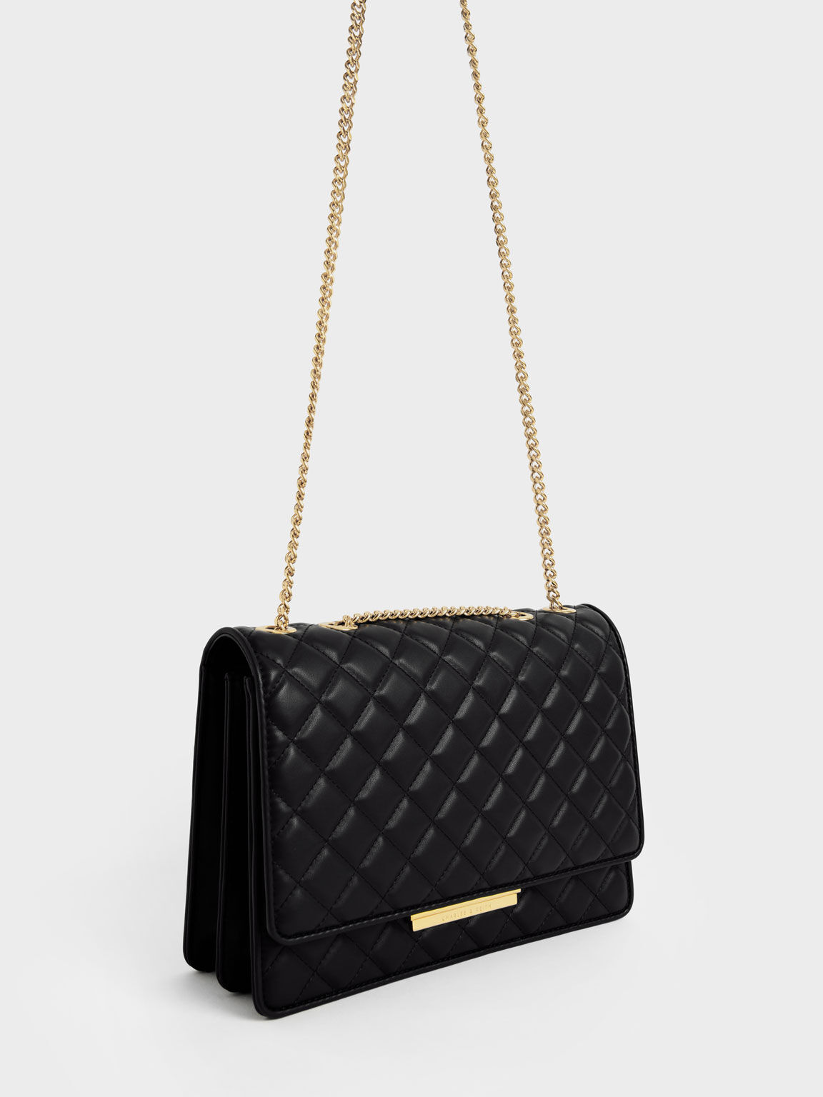 Black double chain bag shop