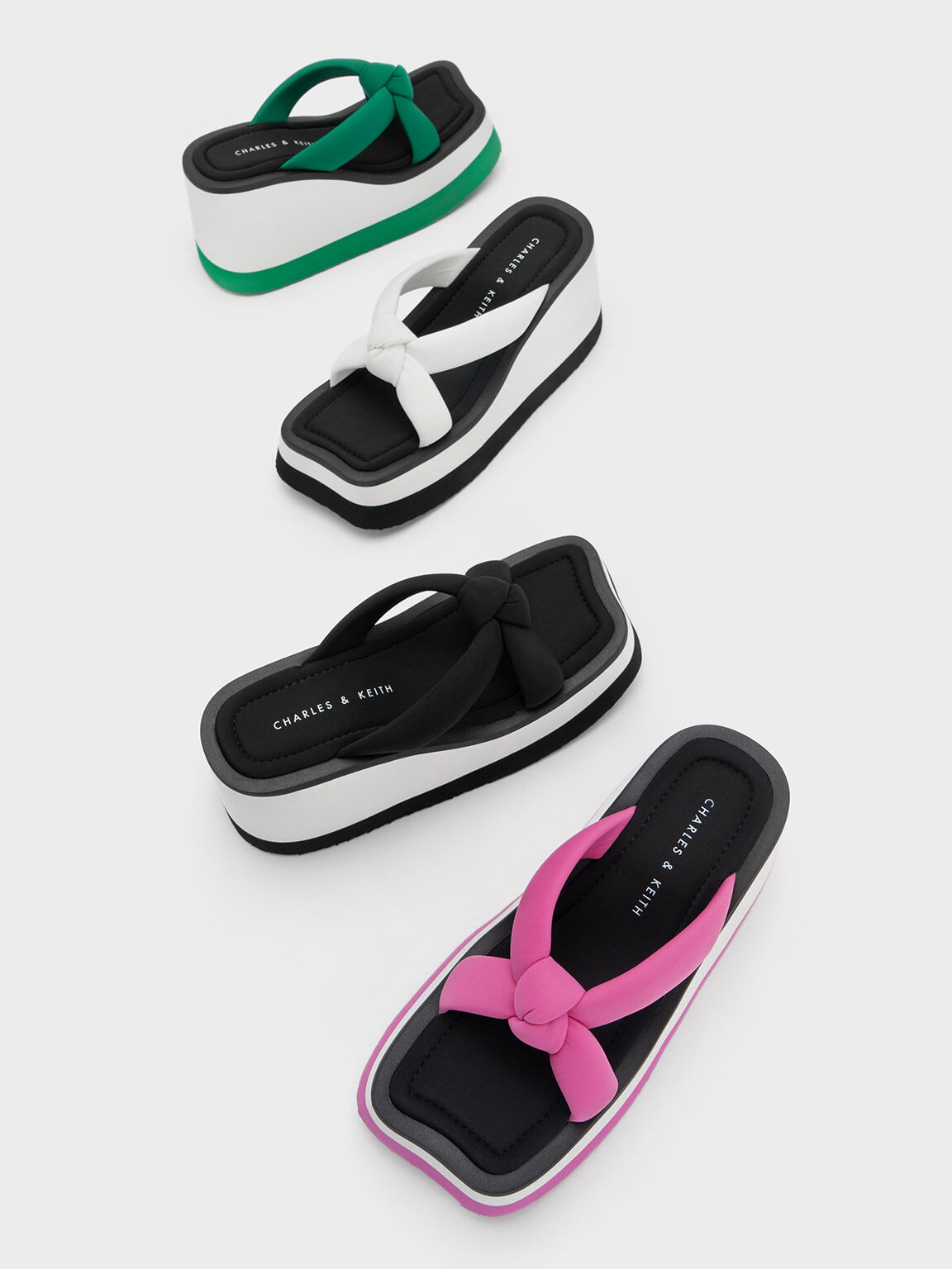 Tana Knotted Crossover Wedges, Black, hi-res