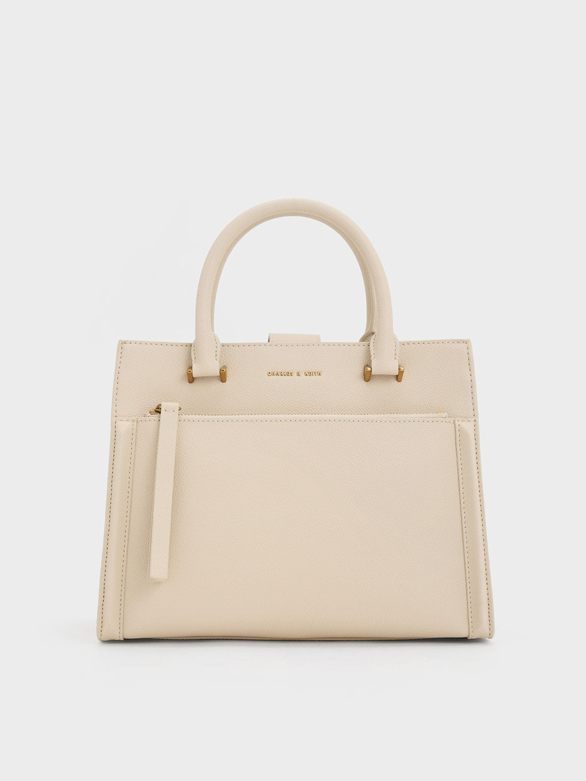 Beige Anwen Structured Tote Bag CHARLES KEITH SA