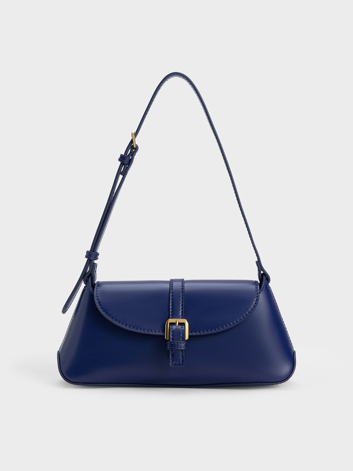 Navy Annelise Double Belted Shoulder Bag CHARLES KEITH SA