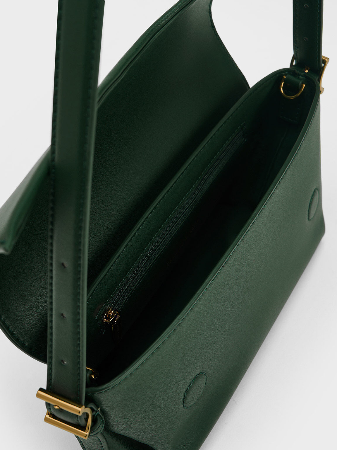 حقيبة رفرف أمامية هندسية بوز, أخضر غامق, hi-res