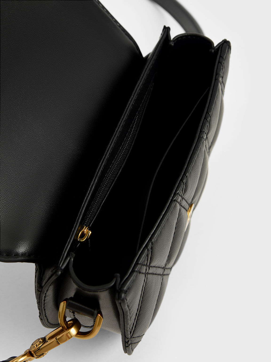 Mini Gabine Quilted Saddle Bag, Black, hi-res