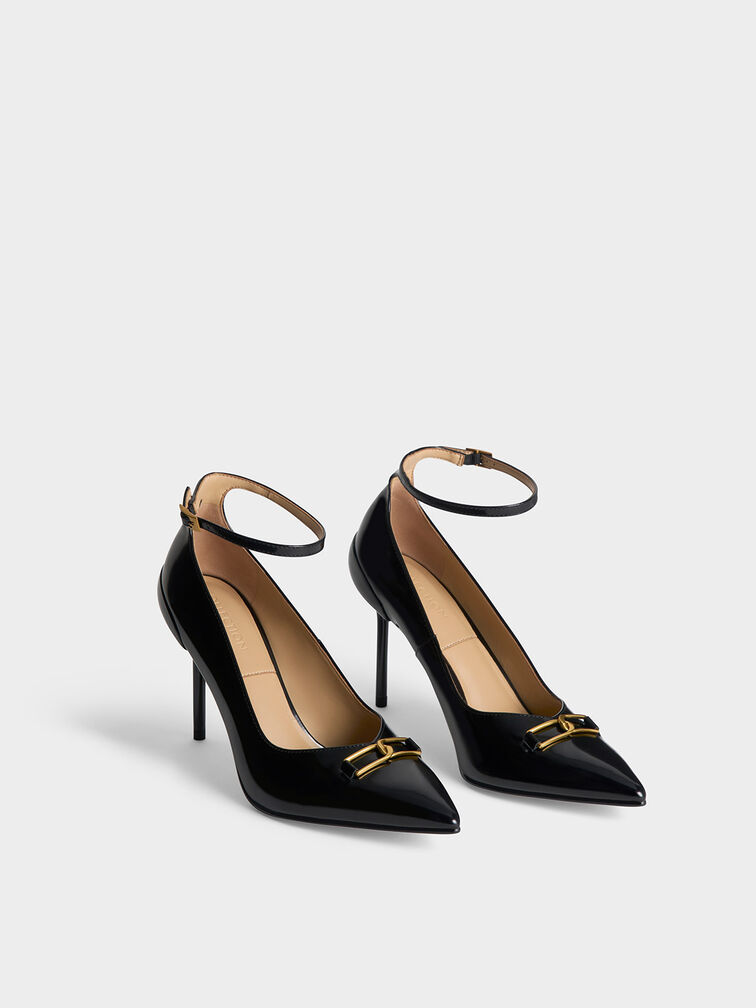 Gabine Leather Stiletto Heel Pumps, Black Box, hi-res