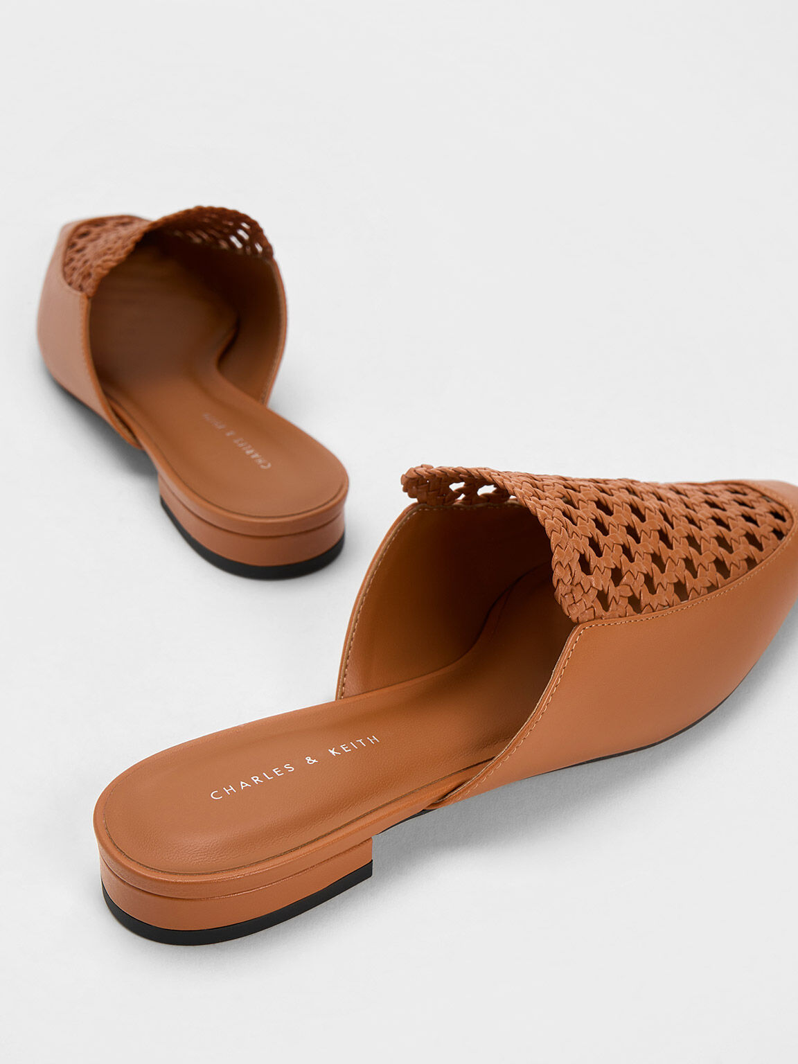 Cognac woven mules on sale