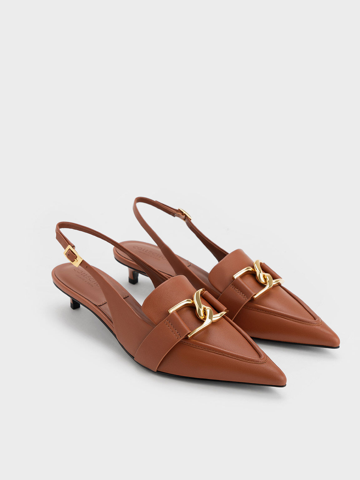 Cognac best sale pumps leather