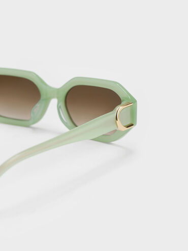 Gabine Recycled Acetate Oval Sunglasses, Mint Green, hi-res