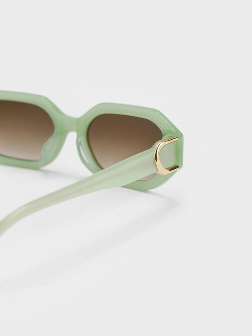 Gabine Recycled Acetate Oval Sunglasses, Mint Green, hi-res