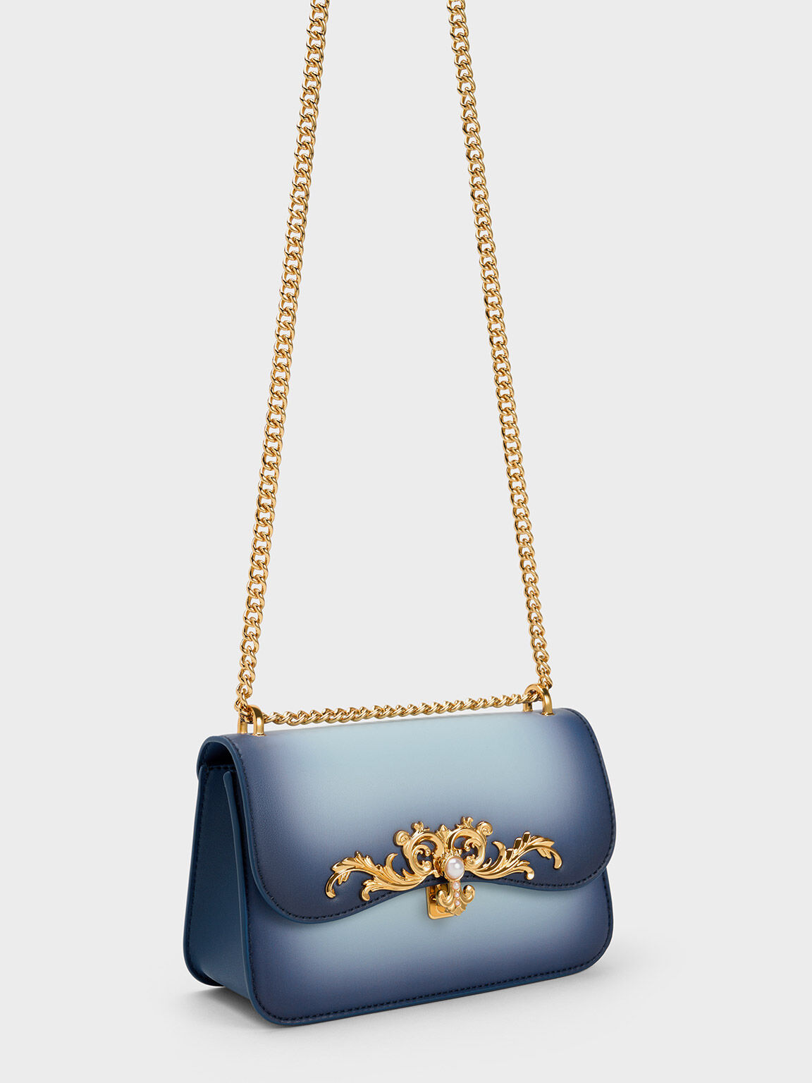 Merial Metallic Accent Ombre Crossbody Bag, Navy, hi-res
