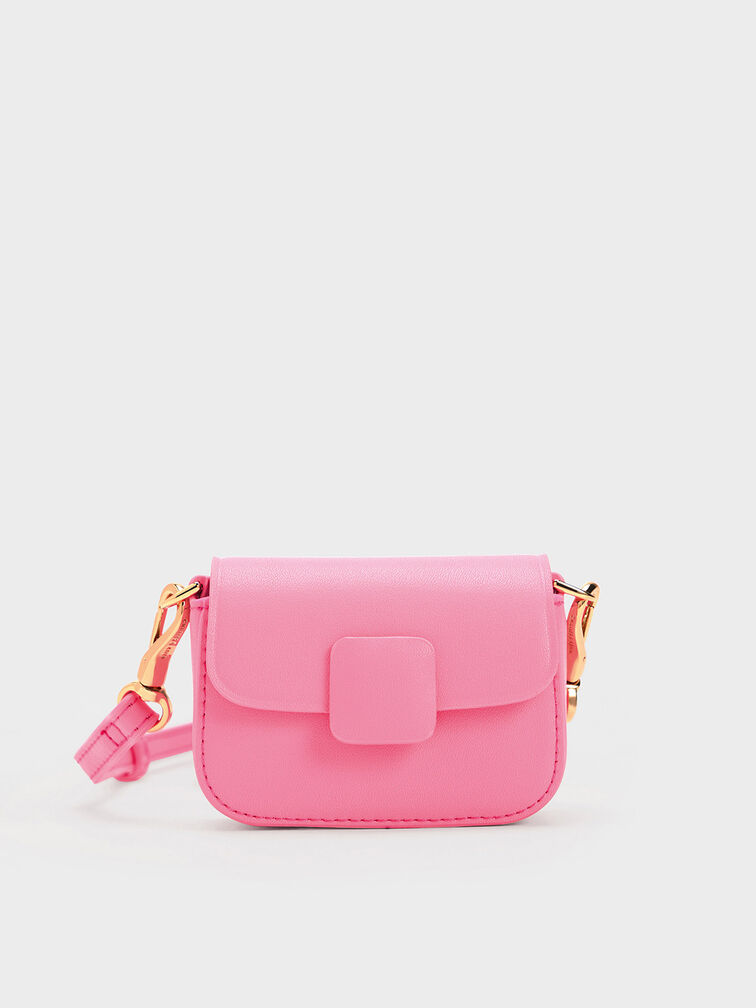 Micro Koa Square Push-Lock Bag, Pink, hi-res