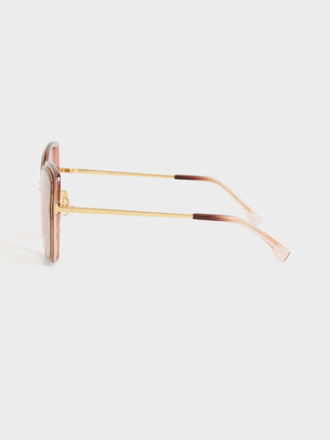 نظارة شمسية بتصميم باترفلاي مع إطار رفيع, بنى, hi-res