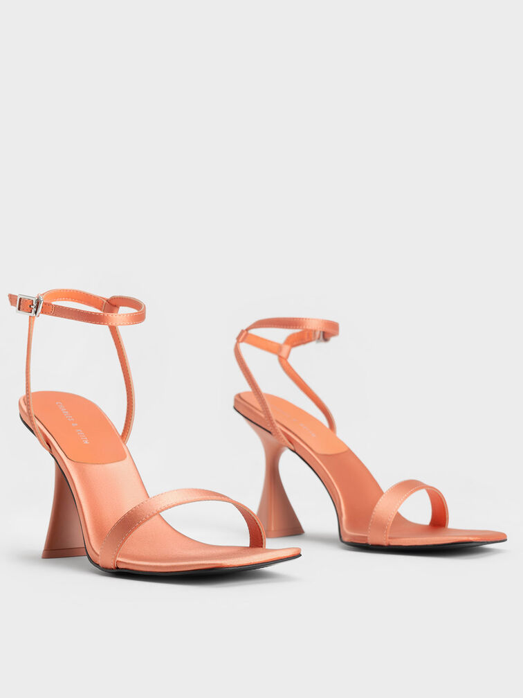 Recycled Polyester Ankle Strap Sandals, Peach, hi-res