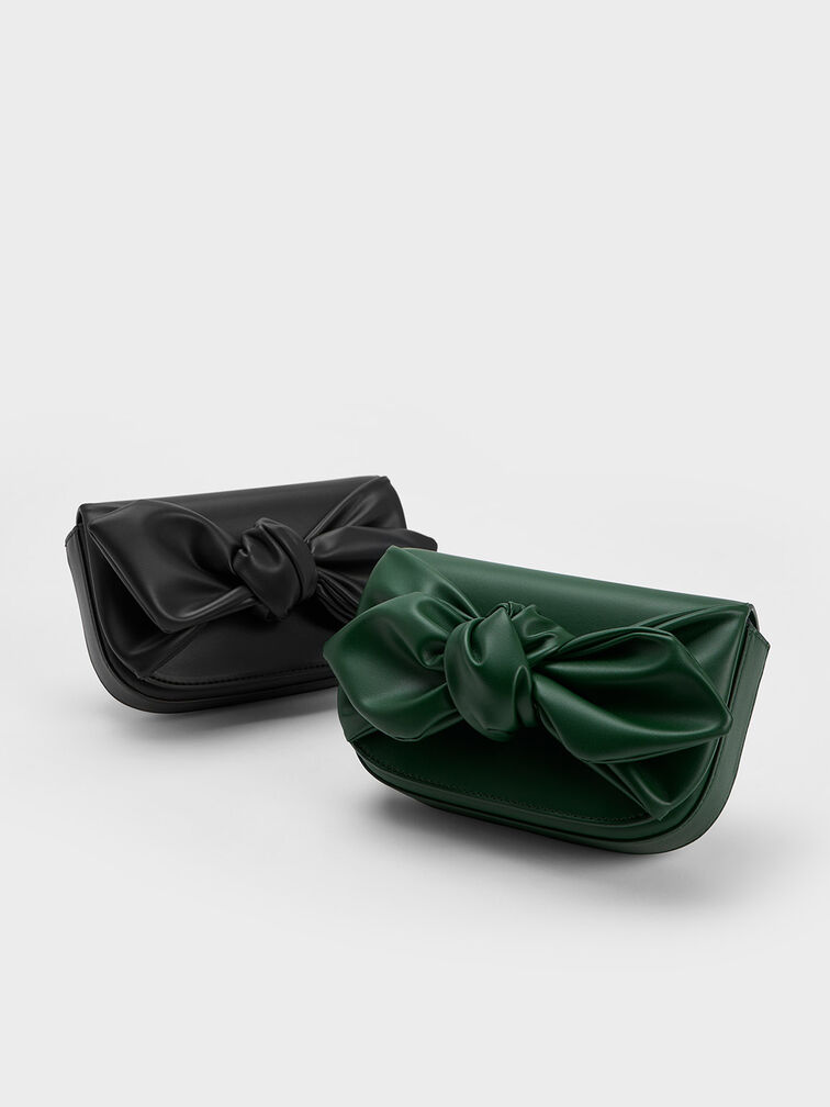 Bow Crossbody Bag, Black, hi-res