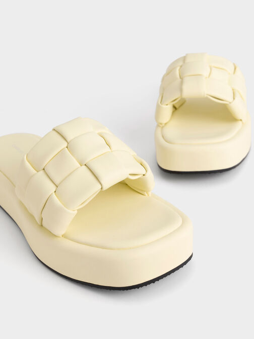 Interwoven Strap Platform Sandals, Butter, hi-res