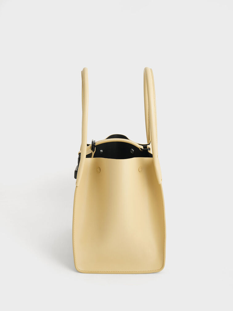 Balta Belted Tote Bag, Beige, hi-res