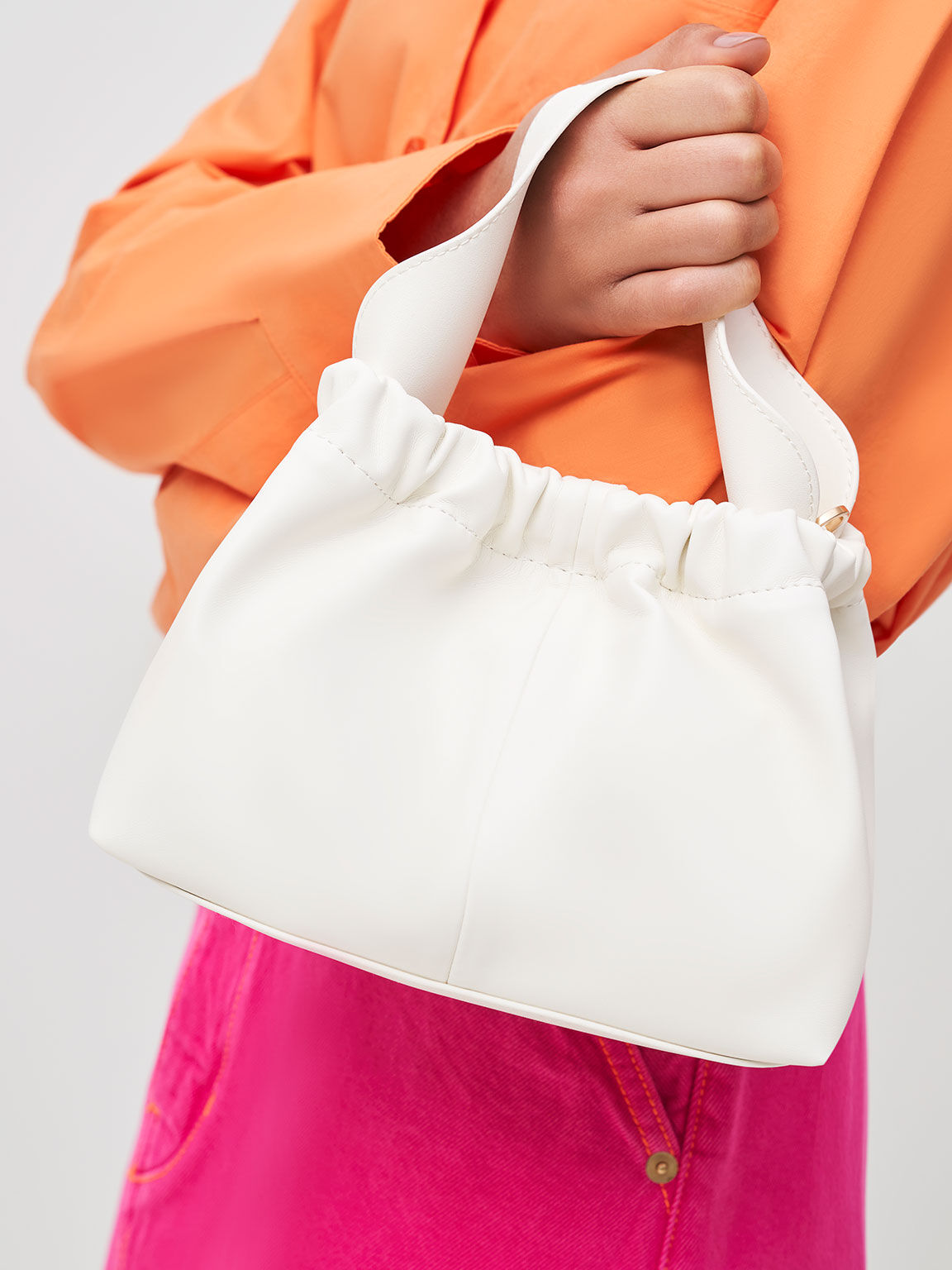 Ruched white 2025 bag