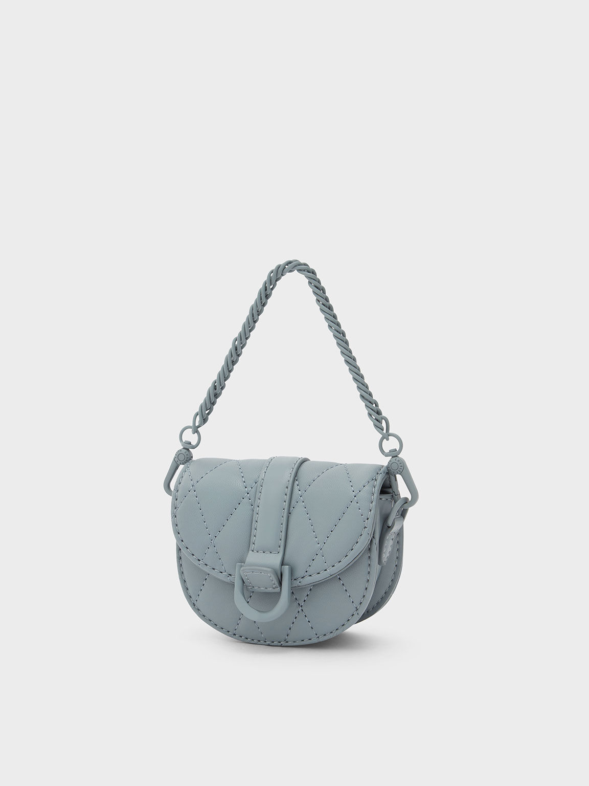Micro Gabine Quilted Saddle Bag​, Steel Blue, hi-res