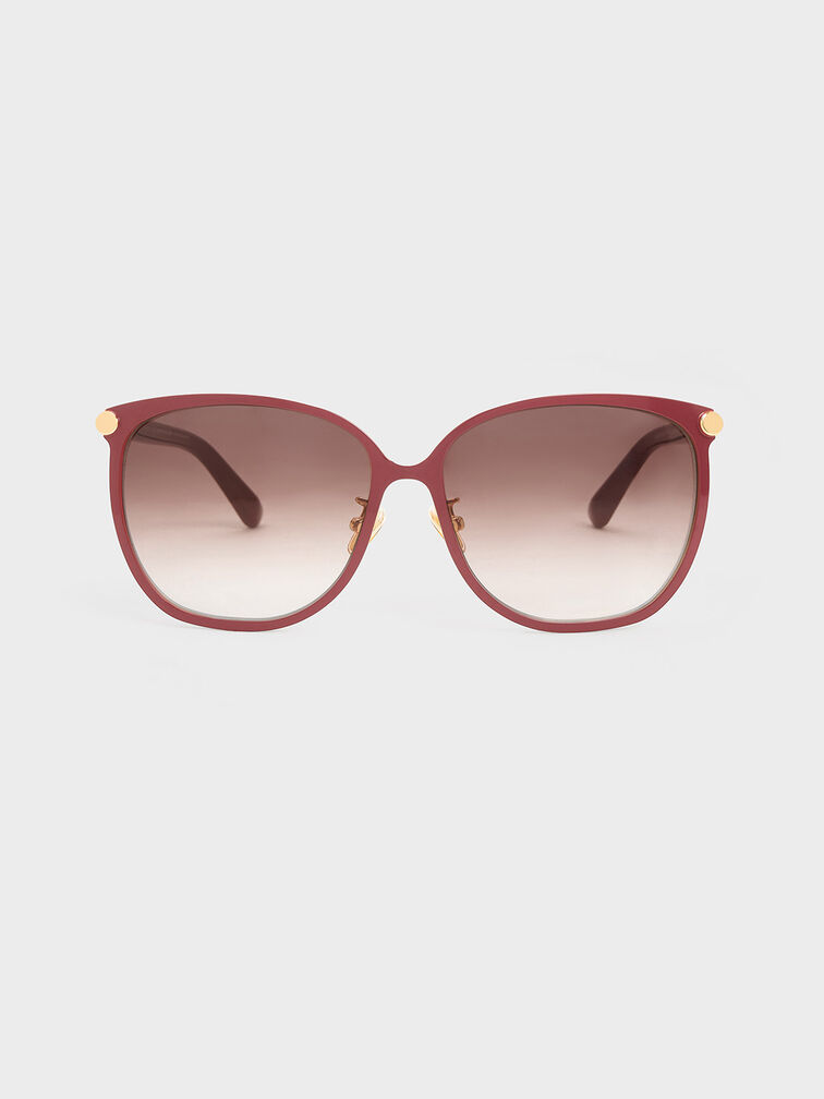 نظارة شمسية أوفيليا بإطار مربع كبير الحجم, احمر غامق, hi-res