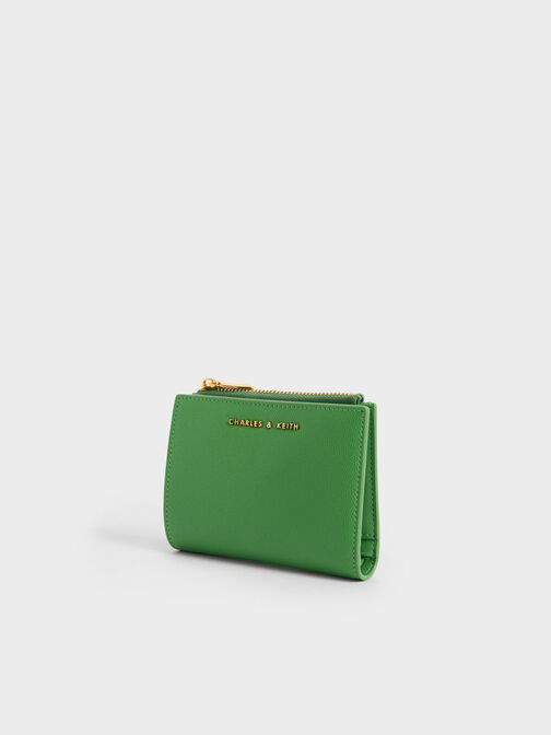 محفظة صغيرة بسحاب أمامي, لون أخضر, hi-res
