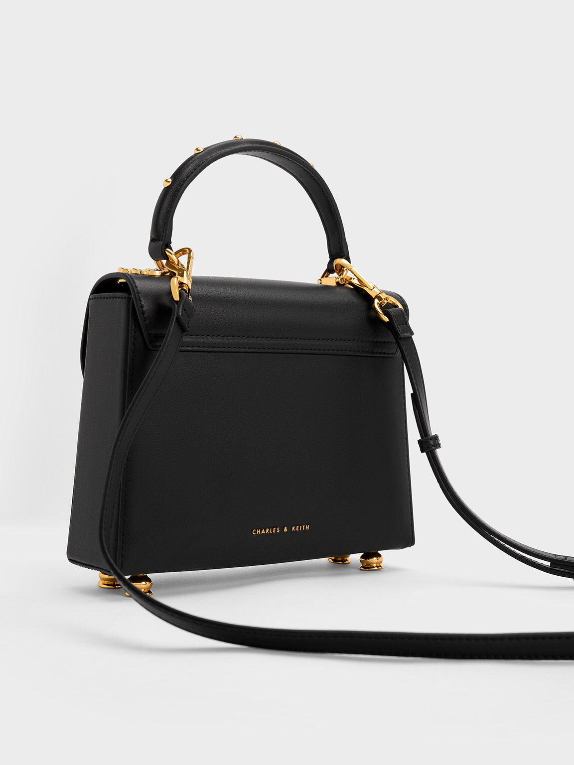 Merial Metallic Accent Top Handle Bag, Black, hi-res