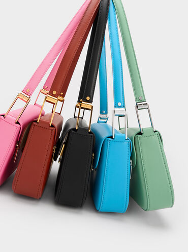 Koa Square Push-Lock Shoulder Bag, Pink, hi-res