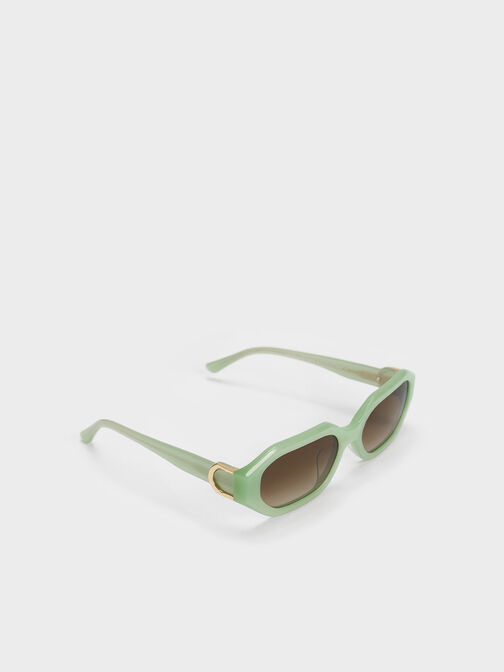 Gabine Recycled Acetate Oval Sunglasses, Mint Green, hi-res