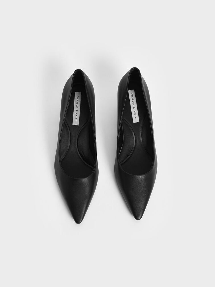 حذاء بكعب متوسط الطول, أسود, hi-res