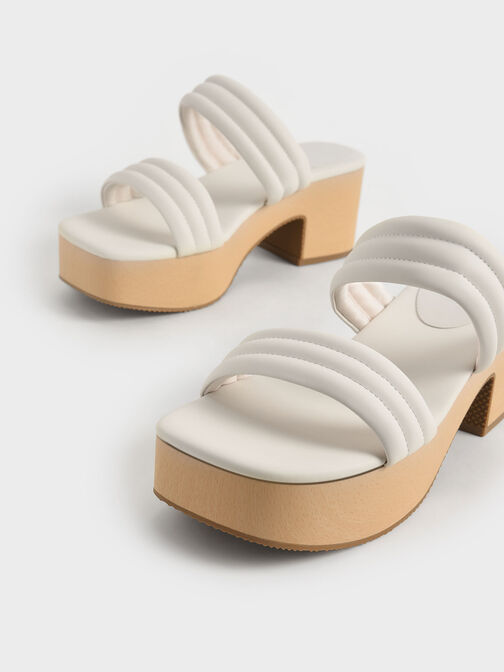 Tubular Platform Sandals, Chalk, hi-res