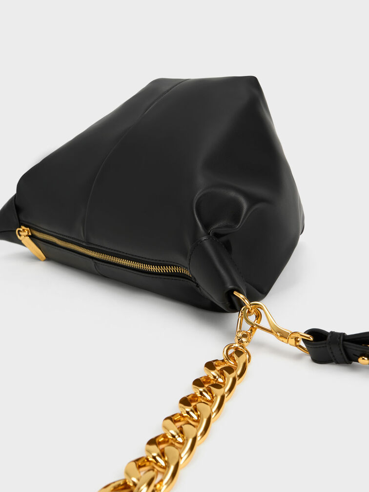 حقيبة هوبو بذراع سلسلة داكي, أسود, hi-res