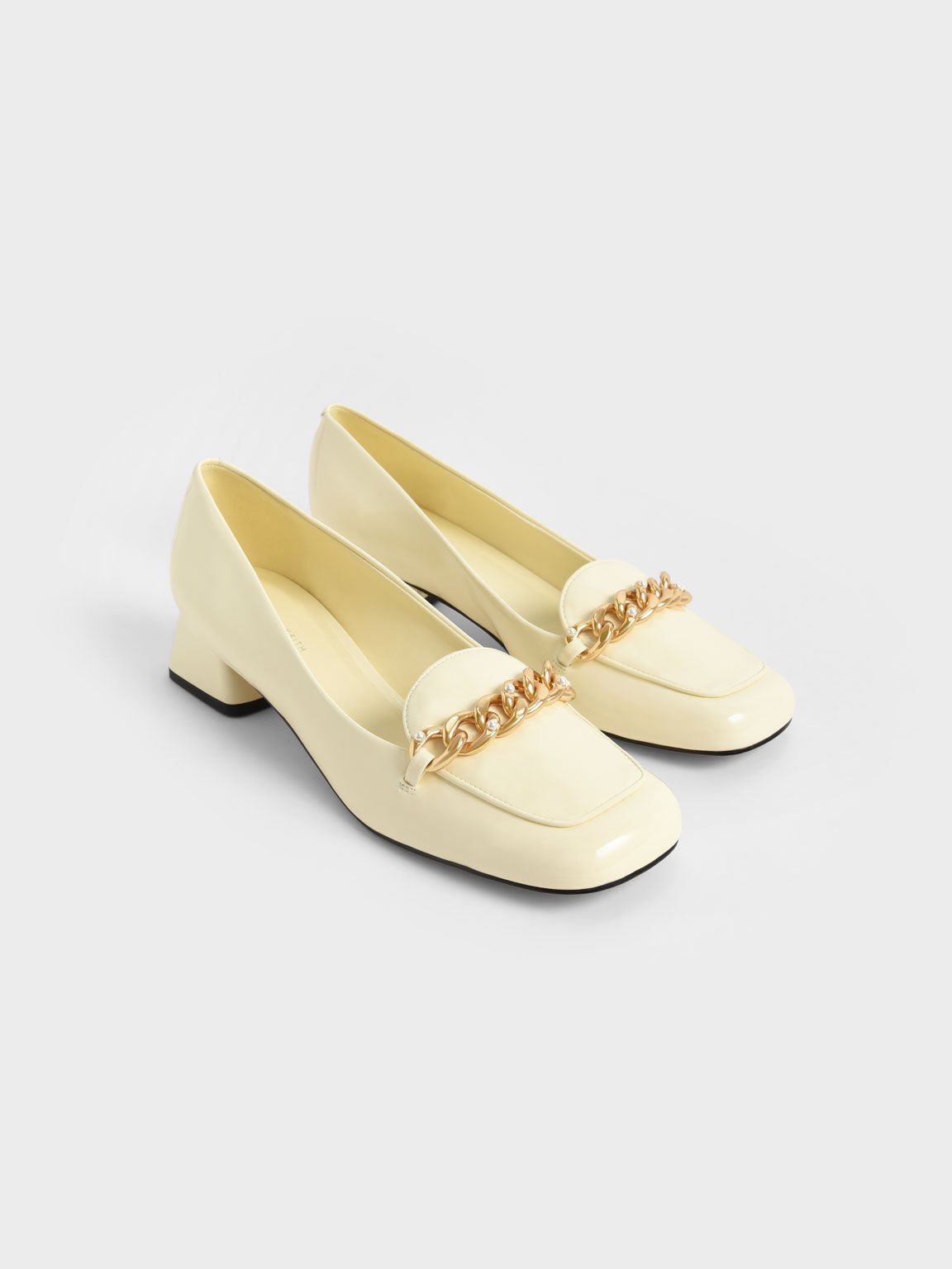 Chain-Link Patent Loafers, Butter, hi-res
